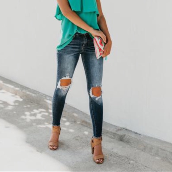 LAST SALE-NO OFFERS‼️Melody Distressed Skinny - Picture 3 of 8